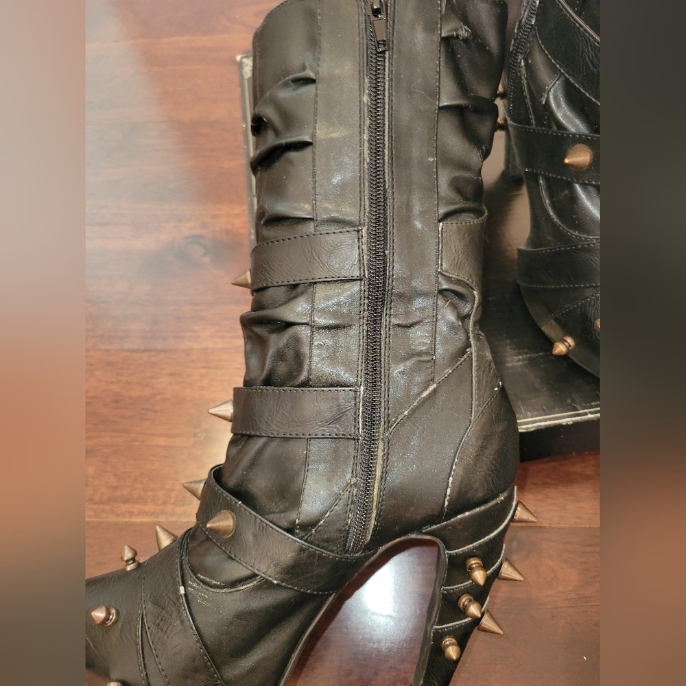 Hades Bjorn Black Mid Calf Boots - Picture 11 of 15